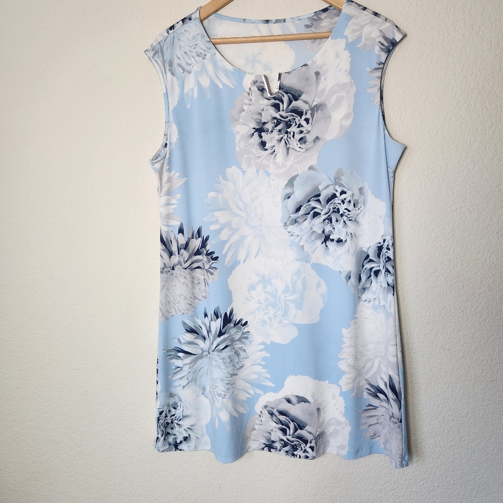 Women's Calvin Klein Blue/White Floral Tank Tunic Size M/L